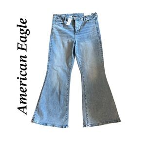 NEW American Eagle Outfitters Light Blue Flare Jeans Size 16